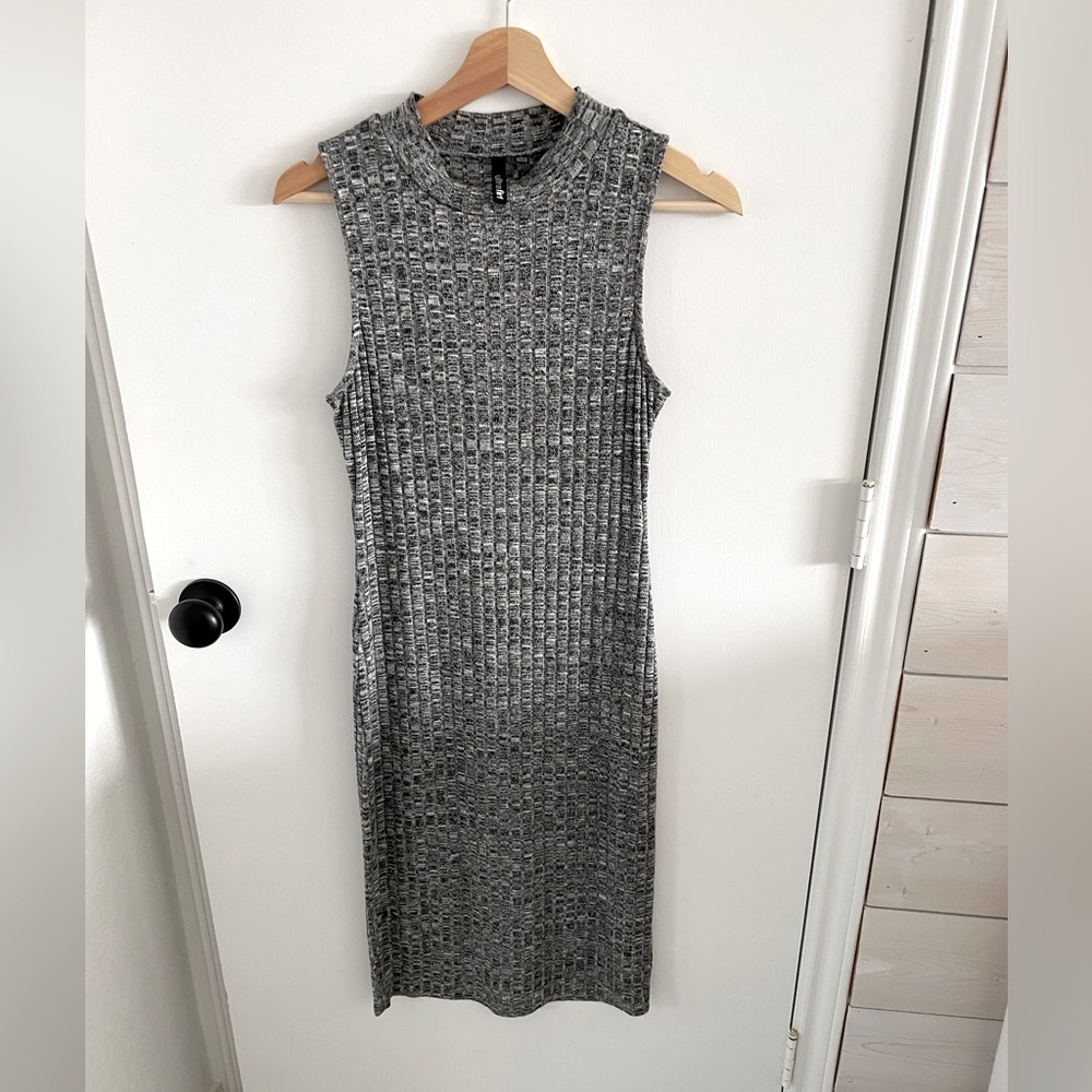 Gray ribbed slip dress - medium
